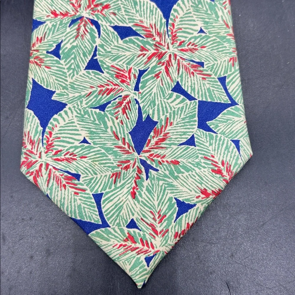 Paul Stuart Green and Blue Floral Tie